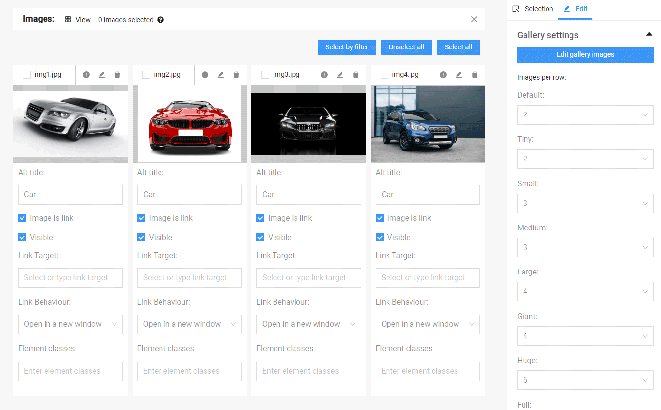 gallery - attributes